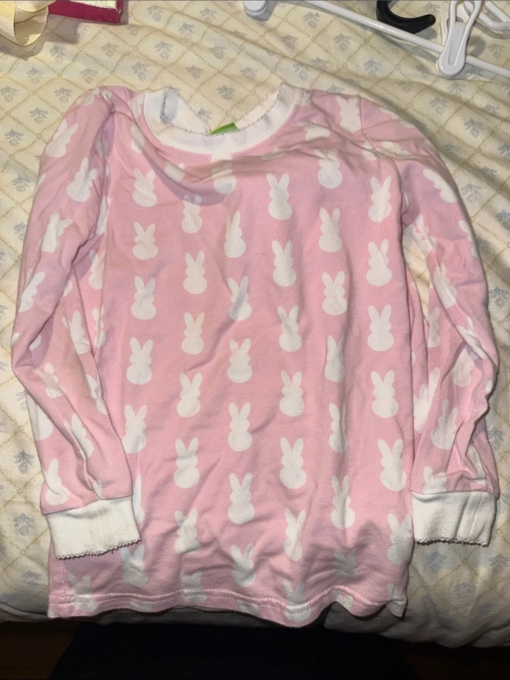 Kids Pink Bunny Print Pajama Set - Soft Cotton Sleepwear